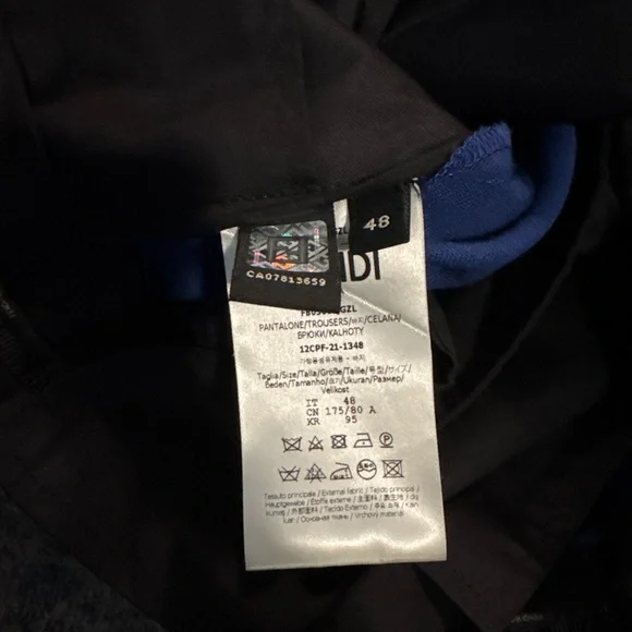 Fendi Men's Royal Blue Wool Dress Pant - Picture 6 of 6